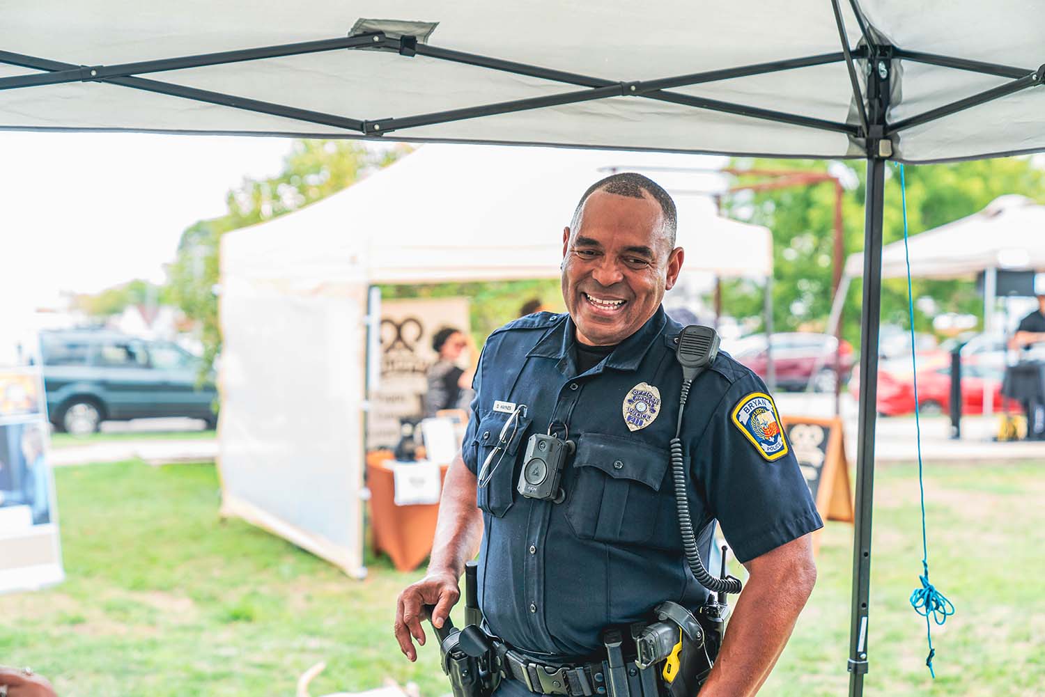 Bryan police officer at an event in Bryan.